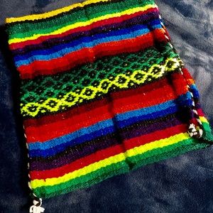 Mexican Falsa Falza Blanket Bag Purse Beach Multiple Colors 13"x14" Strap Hangs